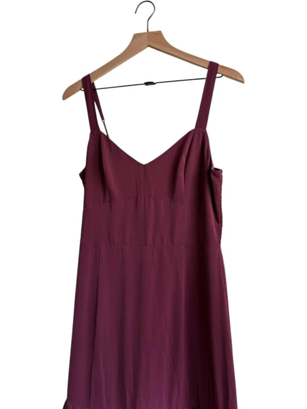 Abercrombie and Fitch Ruffle Tiered Maxi Dress Burgundy Red medium Tall MT